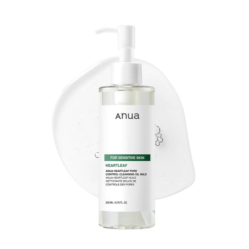 ANUA Heartleaf Pore Cleansing Oil MILD, Sensitive Skin Face Wash, Oil Cleanser for Face, Makeup Blackhead Remover, Korean Skin Care, Non-Comedogenic, Fragrance Free, 6.76 fl oz (Pack of 2)