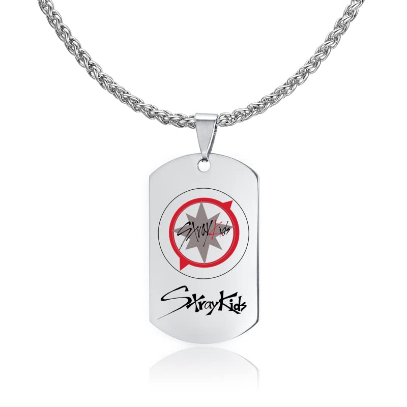 AntaQuyaN Stray Kids Pendant Necklace – Stainless Steel Kpop Jewelry, Perfect Gift for Stray Kids Fans