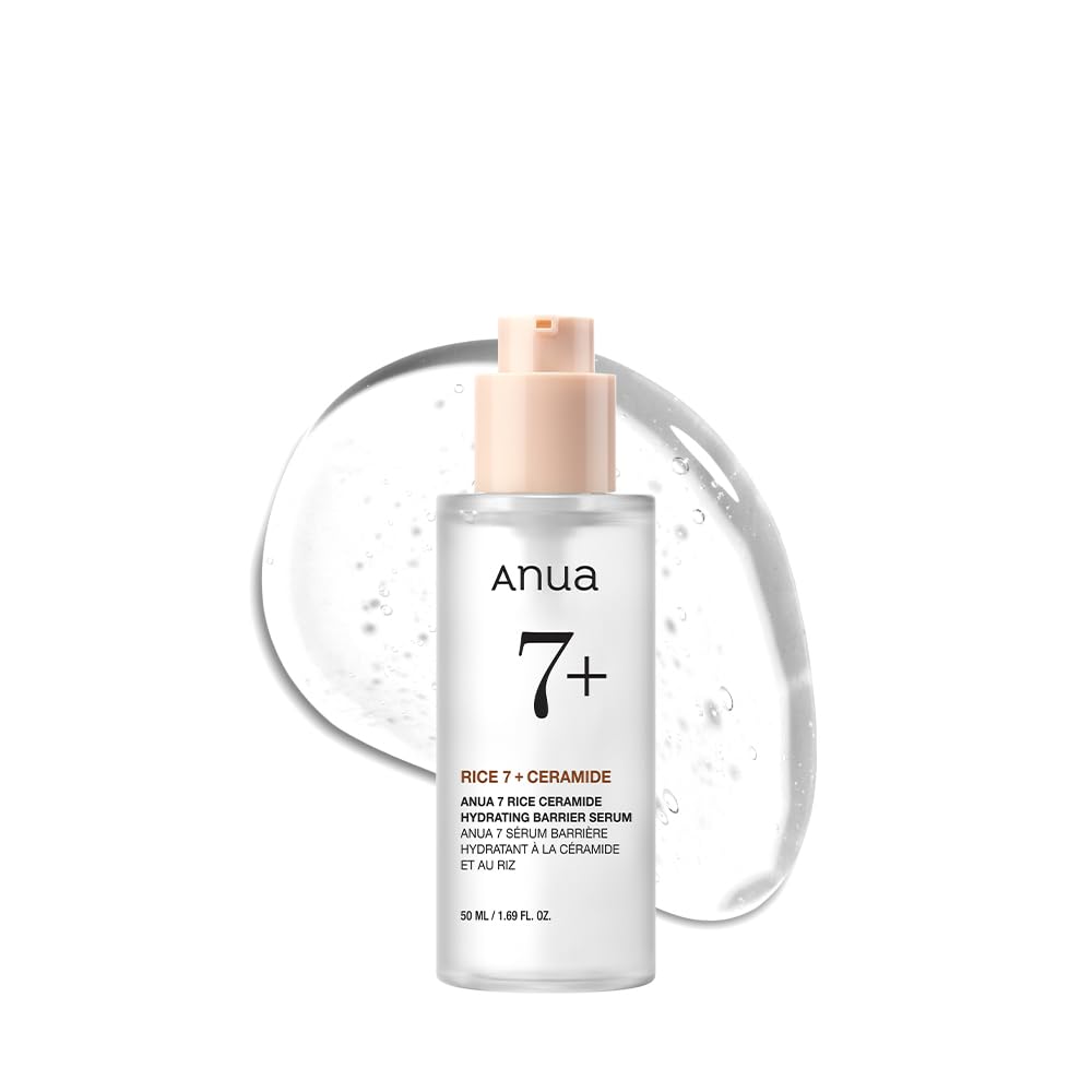Anua Rice Ceramide 7 Hydrating Barrier Serum — Elastic Rice and Honey Texture for Barrier Care, Sebum Balance, and Glass Skin