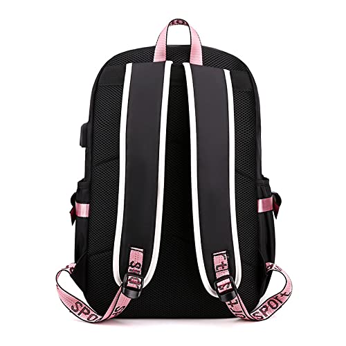 AiHdcy Stray Kids Backpack – Casual SKZ Book Bag with USB & Audio Cable Ports, Laptop Compartment, Ideal for Stray Kids Fans