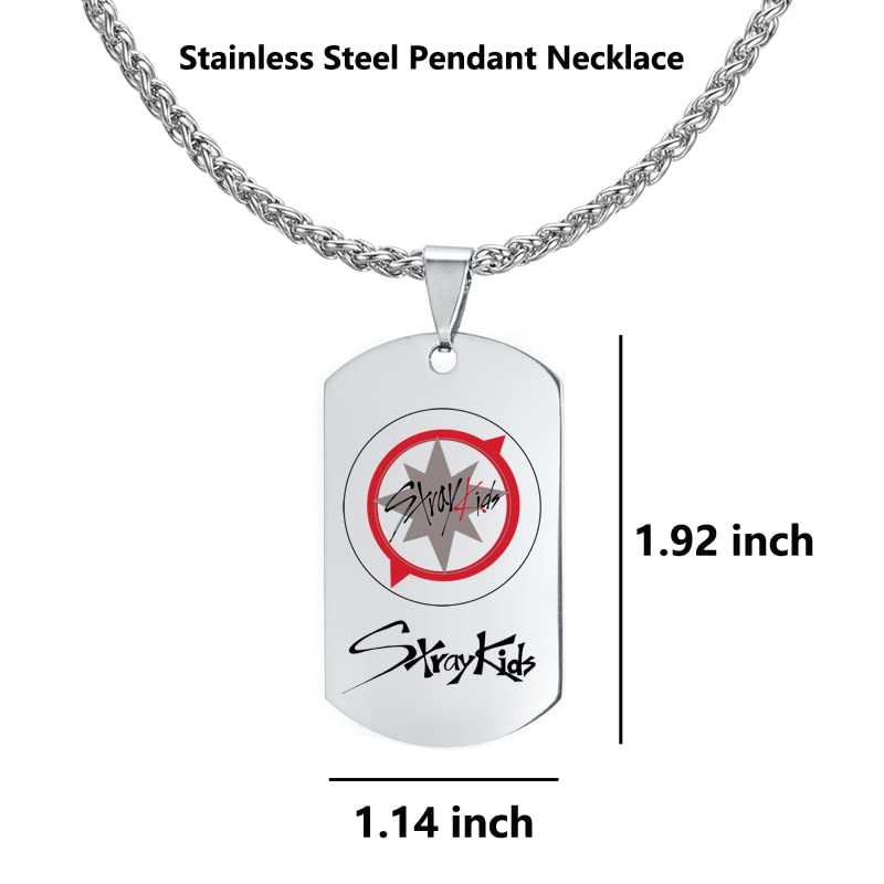 AntaQuyaN Stray Kids Pendant Necklace – Stainless Steel Kpop Jewelry, Perfect Gift for Stray Kids Fans