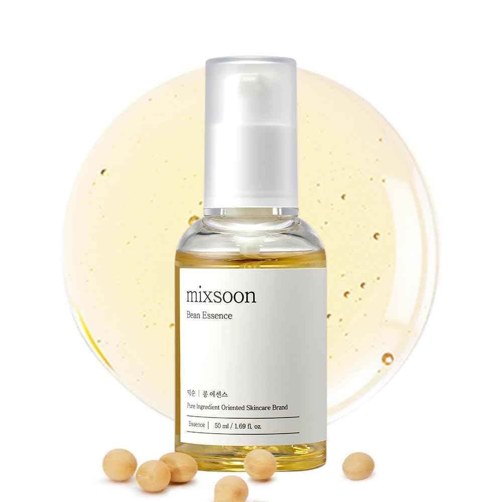 mixsoon Bean Essence Exfoliating AHA Moisturizer, Fermented Bean Barley Pomegranate Korean Pear, Gentle Enzyme Exfoliant, Glass Skin Essence, Vegan Alcohol Free Korean Skincare