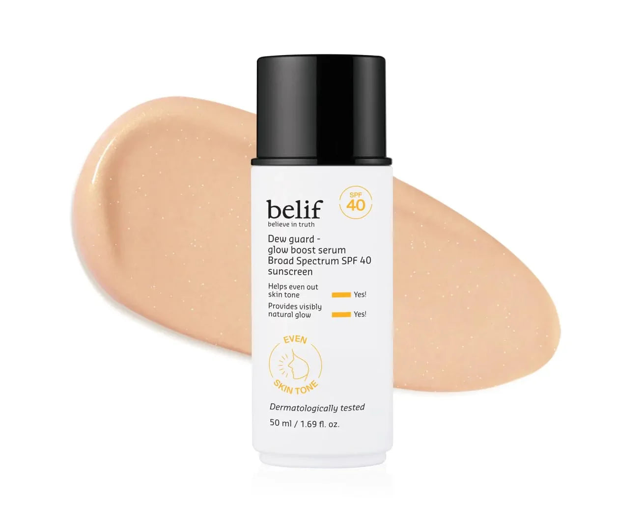 belif Tinted Moisturizer SPF 40 — Hydrating Glow Tint with Niacinamide, Vitamin C & Multi-7 Hyaluronic Acid for Natural Daily Radiance