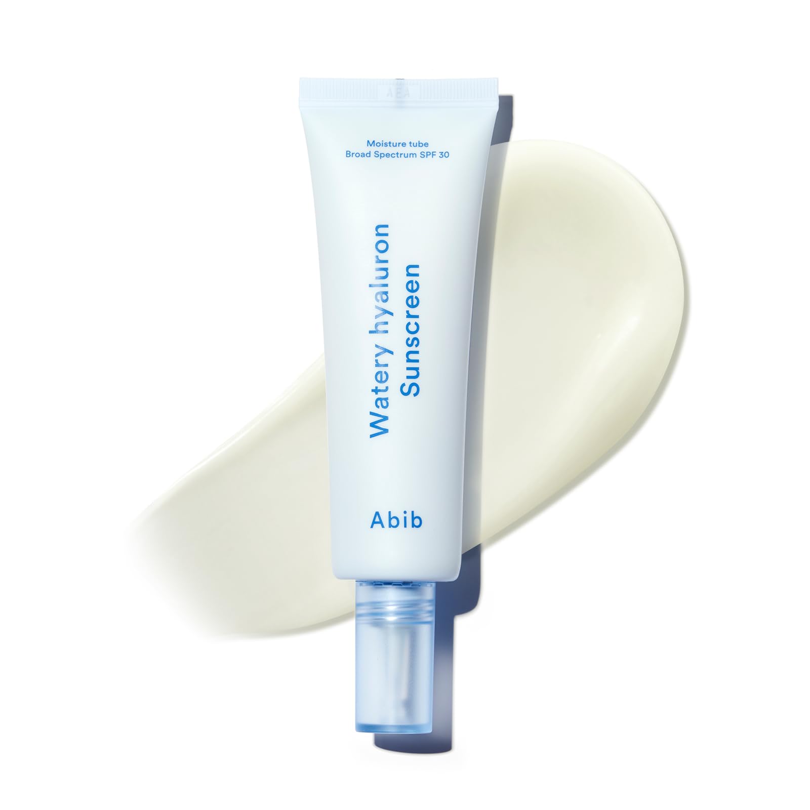 Abib Watery Hyaluron Sunscreen Moisture Tube SPF 30, No White Cast Chemical Sunscreen, Niacinamide Vitamin C Collagen, Hyaluronic Acid, All Skin Tones, Korean Sunscreen