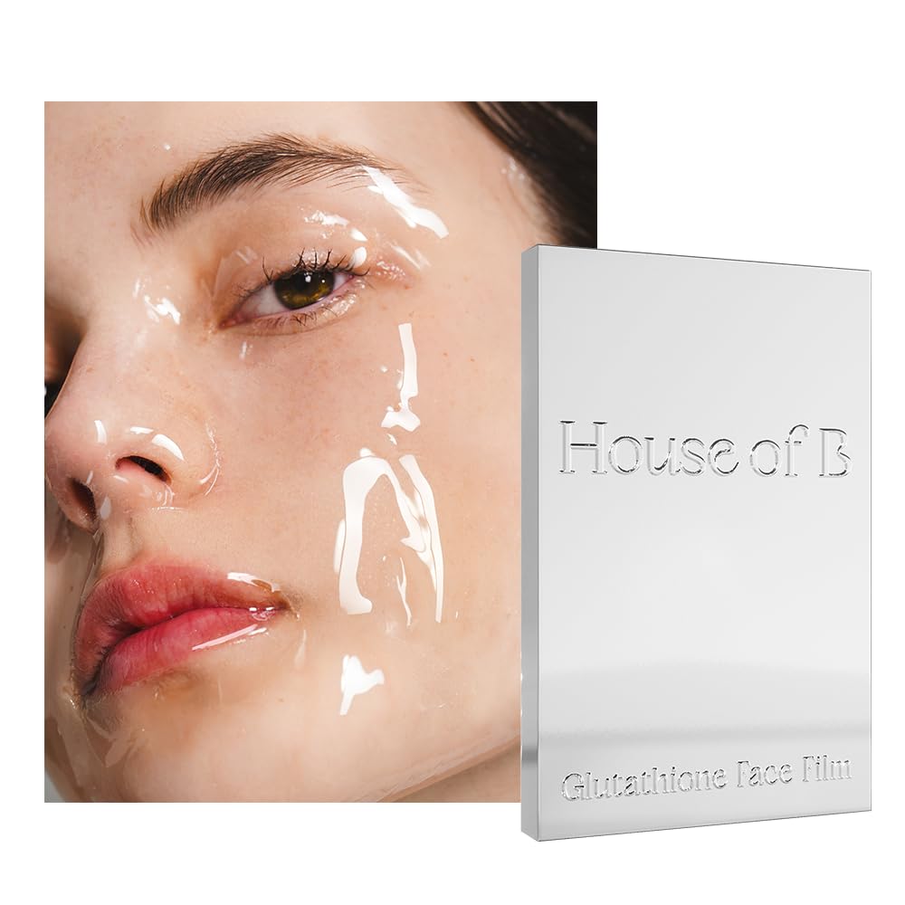 House of B Glutathione Anti-Aging Ampoule 2-Step Face Film Set — Clinically Tested Treatment for Wrinkle Reduction, Skin Tone Clarity & Elasticity Support