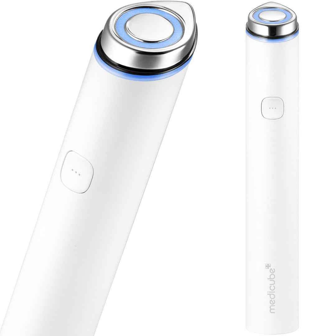 medicube Mini Booster Pro White, Portable Glow Booster, Skincare Absorption Device, Beginner Facial Wand, Radiance, Soothing Care, Korean Skin Care