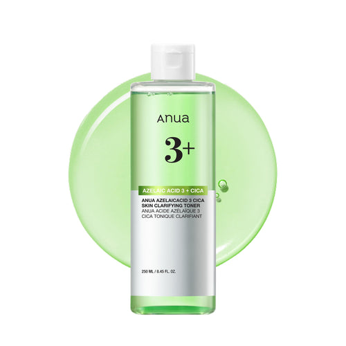 Anua Azelaic Acid 3 CICA Skin Clarifying Toner, Soothing & Clear Care, with Salicylic & Azelaic Acid, Sebum & Spot Care, Suitable for Sensitive Skin, Korean Skincare, 8.45 fl.oz