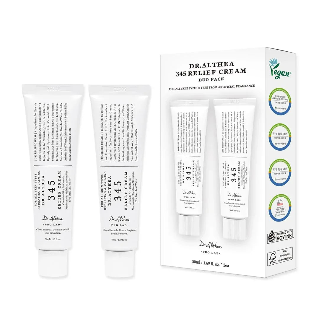 Dr.Althea 345 Relief Cream — Vegan Korean Moisturiser with Niacinamide, PDRN & Ceramide NP for Blemish Care and Sensitive Skin