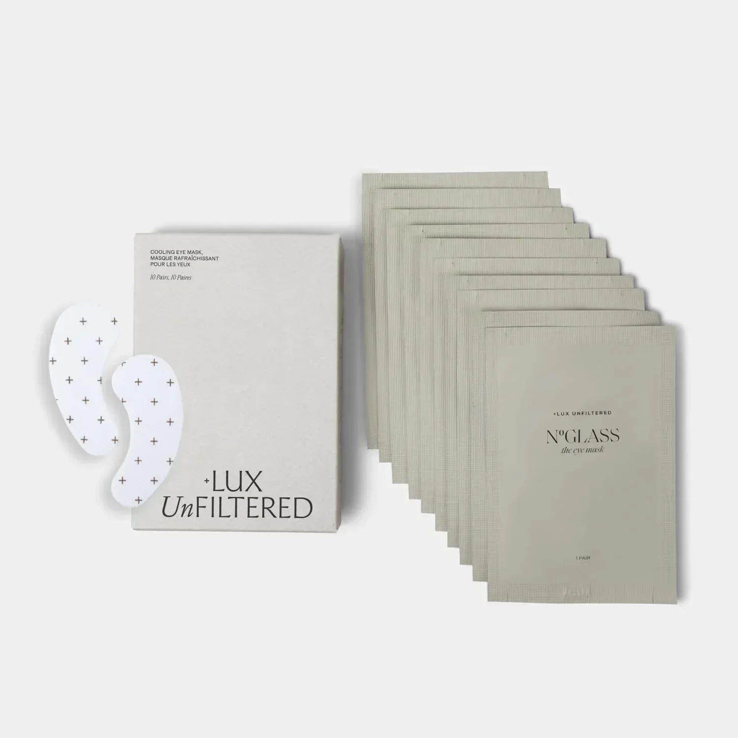 + Lux Unfiltered Cooling Under Eye Patches – 10 Pairs of Caffeine-Infused Vegan Eye Masks for Puffiness & Brightness