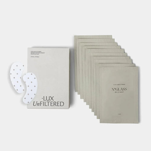 + Lux Unfiltered Cooling Under Eye Patches – 10 Pairs of Caffeine-Infused Vegan Eye Masks for Puffiness & Brightness