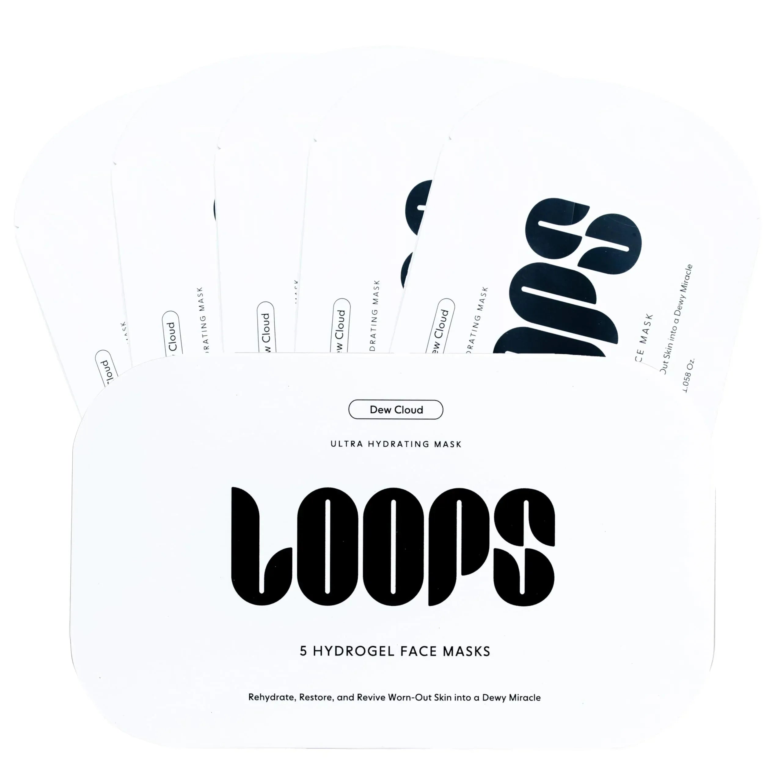 LOOPS Dew Cloud Hydrogel Face Mask — Ultra-Hydrating Two-Piece Collagen Mask for Deep Moisture & Softness
