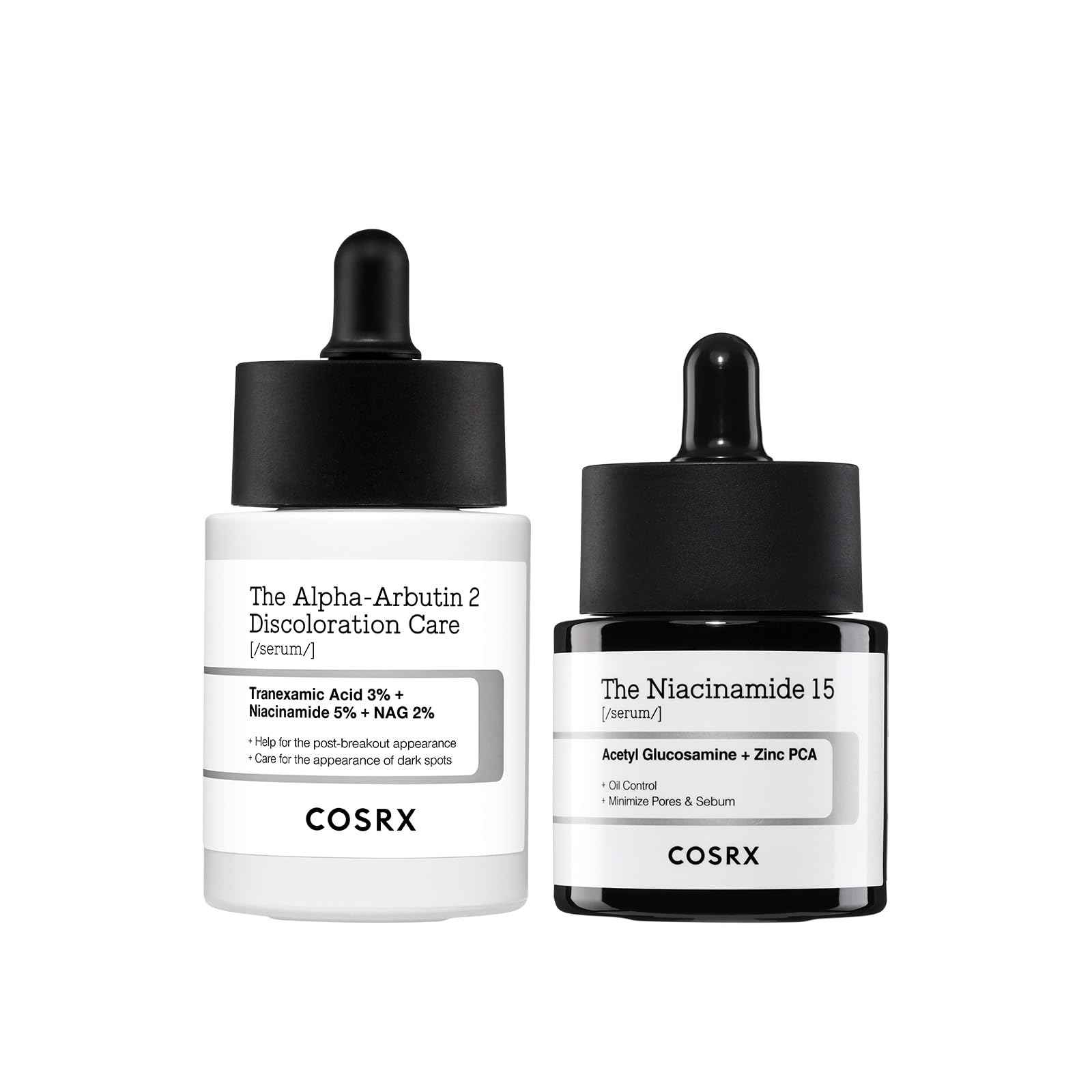 COSRX Serum Duo - 2% Alpha Arbutin Discoloration Care + 15% Niacinamide Face Serum
