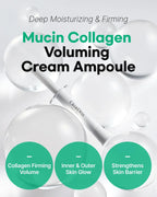 ClearDea Mucin Collagen Voluming Ampoule Moisturizer — 7 Types of Collagen, 3 Types of Mucin & Niacinamide for Deep Hydration and Firming