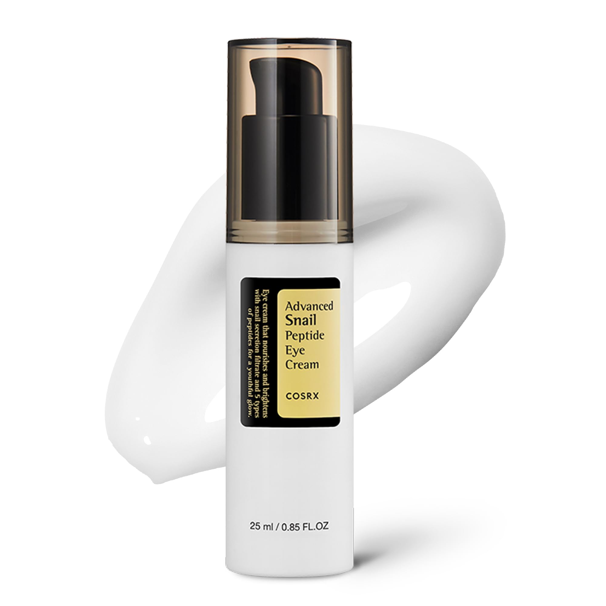 COSRX Snail Mucin Peptide Under Eye Cream, 73.7% Snail Secretion Filtrate, 5 Peptide Complex, Niacinamide Dark Circles, Anti-Aging Firming Lightweight Eye Cream, Korean Skin Care