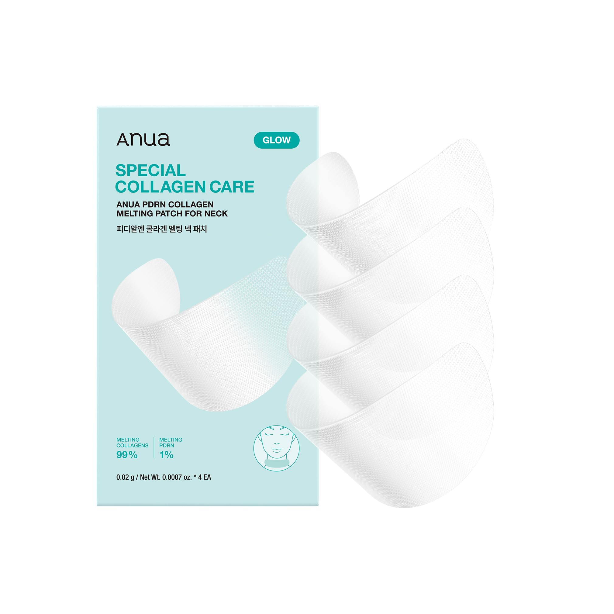 Anua PDRN Collagen Melting Patch — 99% Collagen Thin Film for Neck and Forehead Fine Lines With Salmon DNA