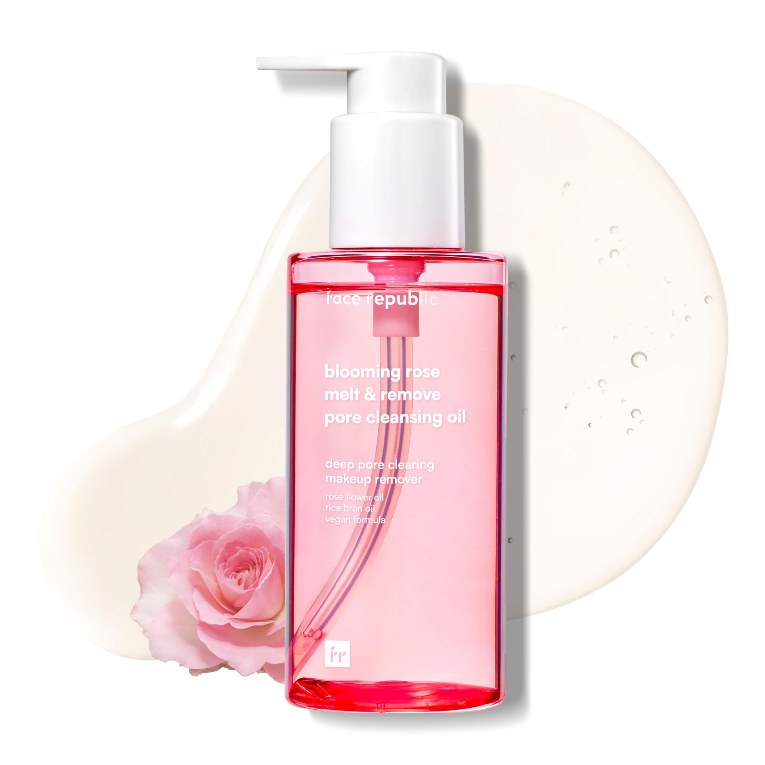 Face Republic Blooming Rose Melt & Remove Pore Cleansing Oil, Pore and Sebum Care, Blackhead Remover, Waterproof Makeup Remover, Vegan Korean Skin Care