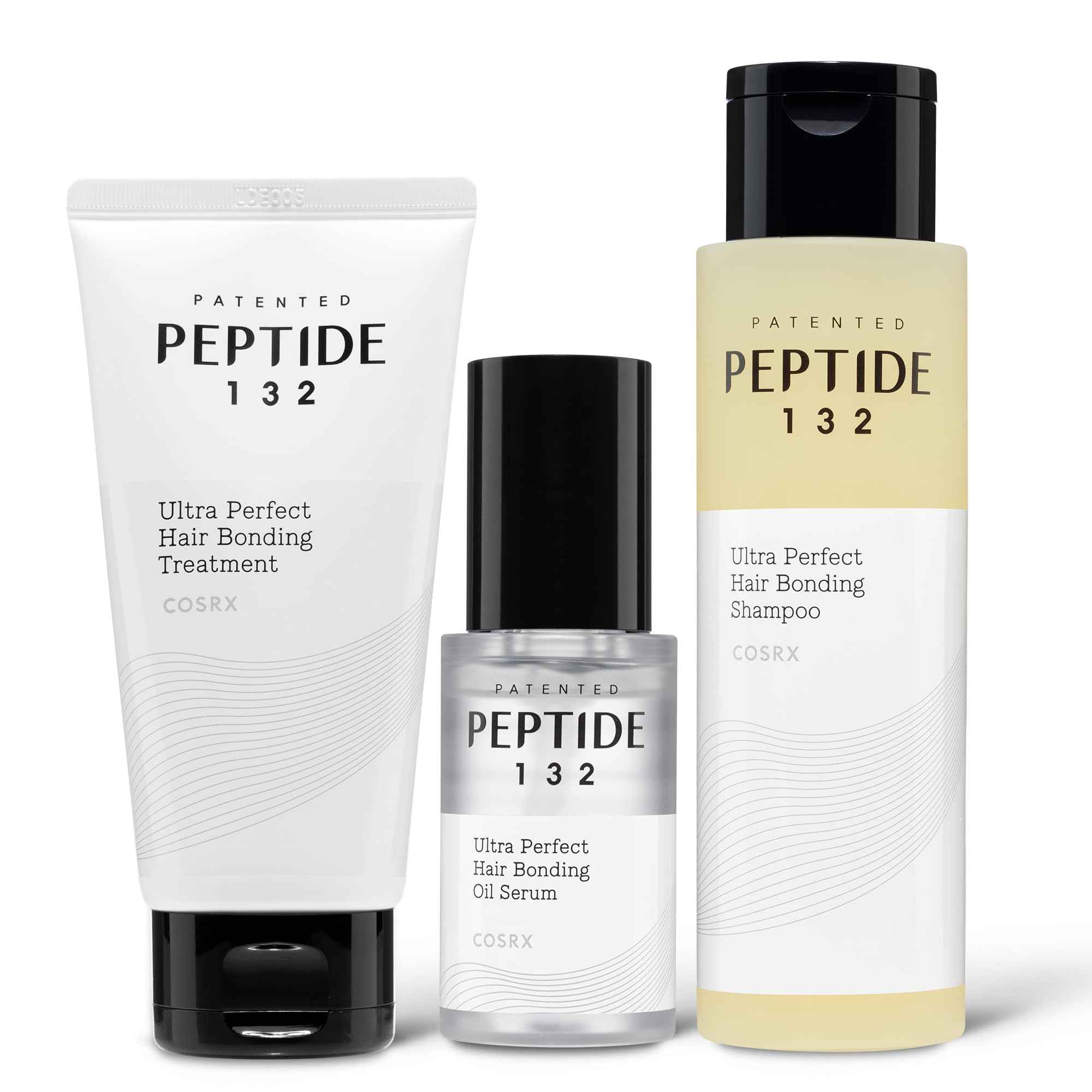 COSRX PEPTIDE 132 Hair Care Trio - Hair Bonding Shampoo, Treatment & Oil Serum, Bond Repair Treatment for Damaged, Dry Hair, Daily Scalp Treatment for Dandruff, Dry, Itchy or Flaky Scalp