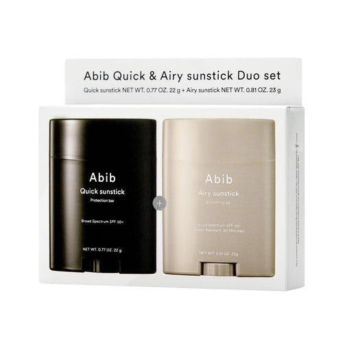 Abib Airy & Quick Sunstick DUO SPF50+ | No White Cast, Water-Resistant, Semi-Matte Finish