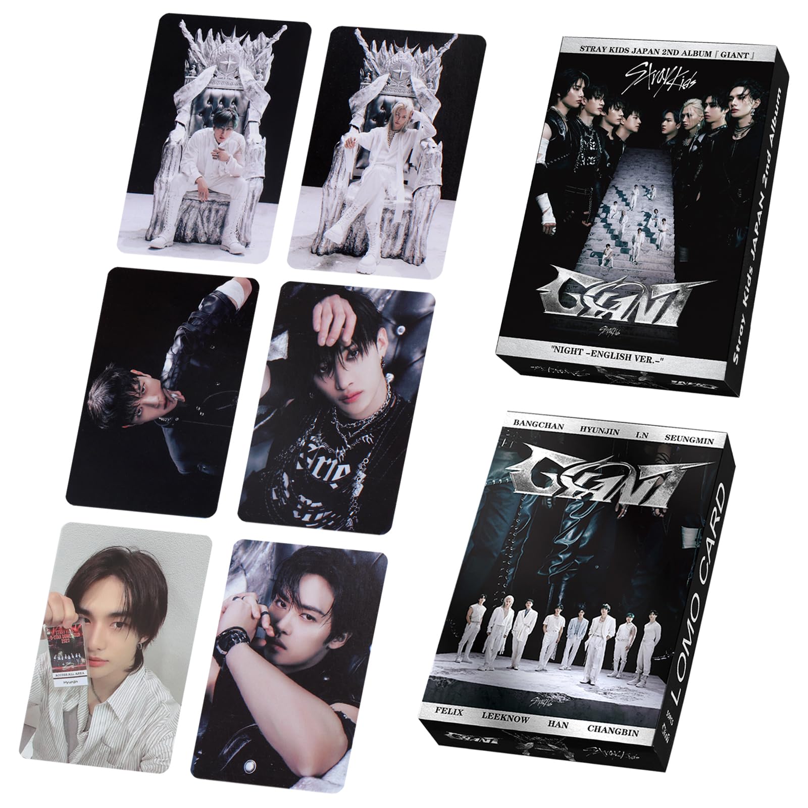 55 PCS Stray Kids Giant Album Photocards – High-Quality Lomo Cards, Kpop Merch Gift for STAY Fans