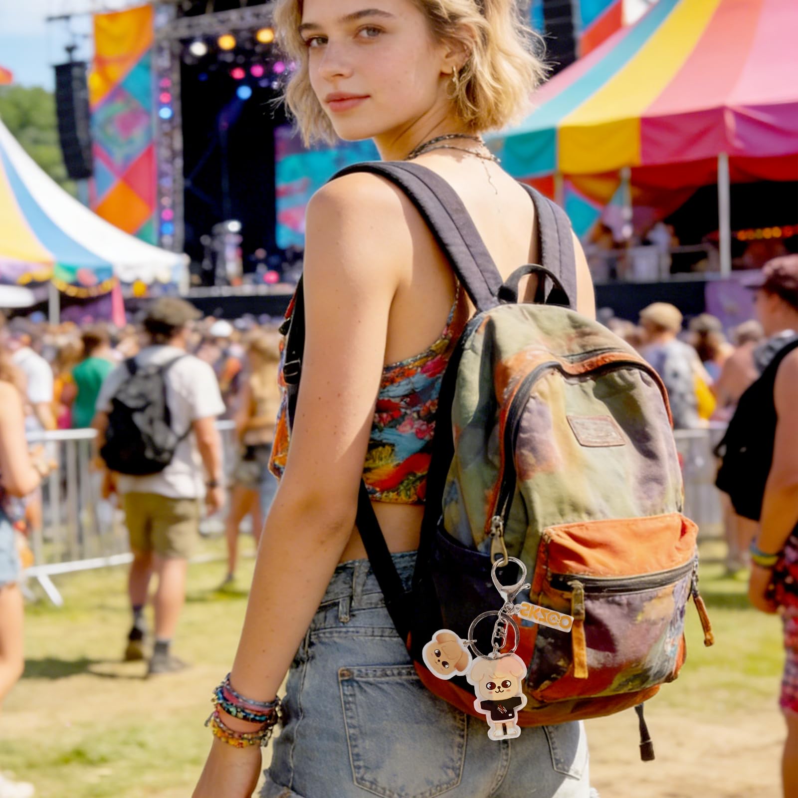 8PCS SK-Z Cartoon Keychain Set – Acrylic Cute Key Chains for Stray Fans, Bag Charms, Pendants for Wallets, Backpacks & More