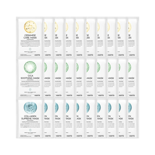 #OOTD 30-Pc Vegan Sheet Mask Gift Set for Dry, Sensitive Skin - Collagen, Ceramide, Cica, Hydrating - handsome oppa