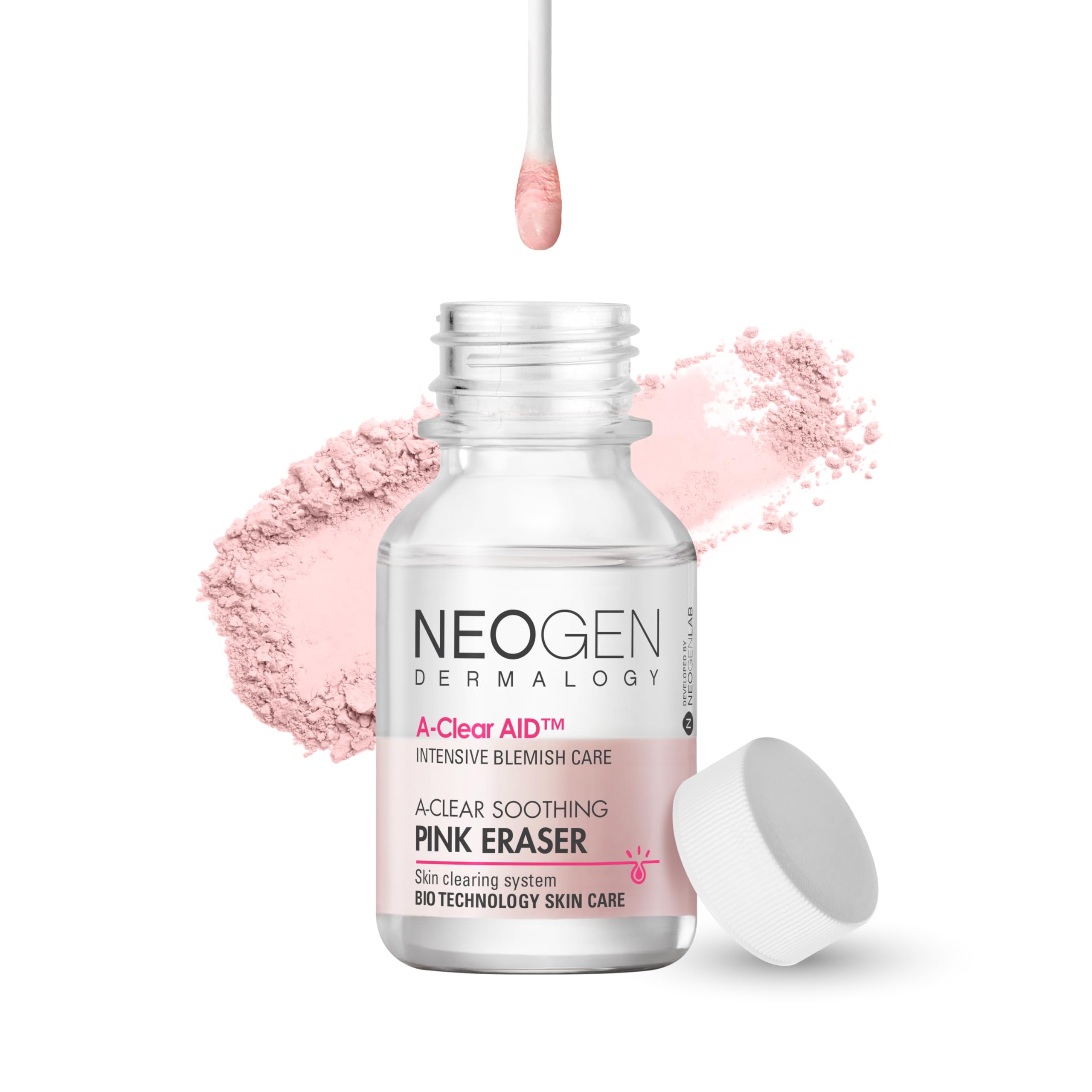 NEOGEN A-Clear Soothing Pink Eraser, Calamine Spot Treatment, Blemish Care, Salicylic Acid, Overnight Spot Treatment, Korean Skin Care for Acne-Prone Skin