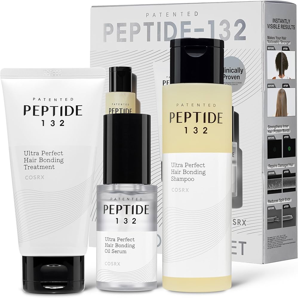COSRX PEPTIDE 132 Hair Care Kit, Bond Repair Shampoo Treatment and Oil Serum Set, Anti-Breakage Hair Treatment, Frizz Control, Keratin Repair, Korean Hair Care for Damaged Dry Hair