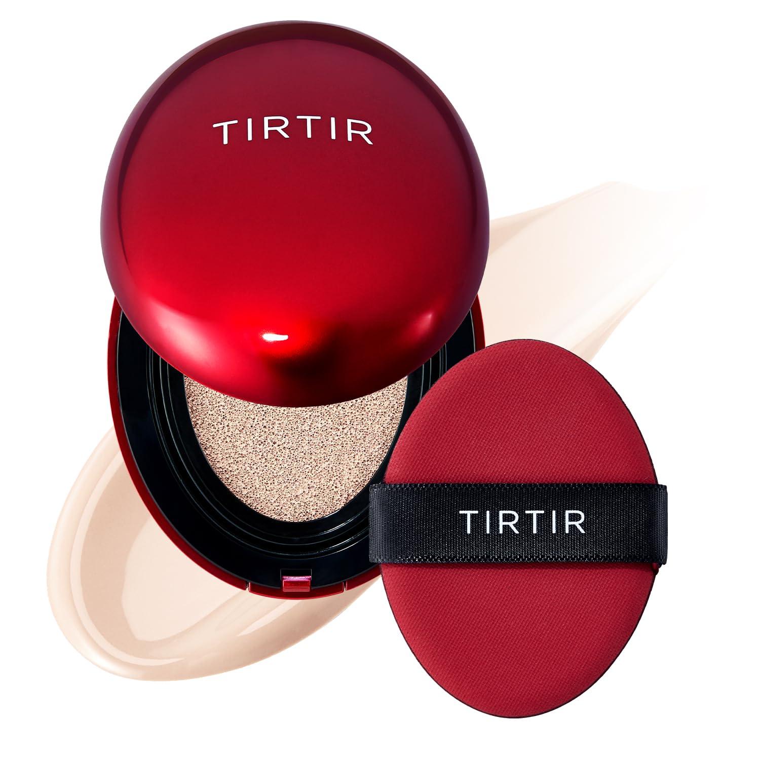 TIRTIR Mask Fit Red Cushion Foundation | Full coverage, Weightless, Skin fit, Satin Glow Finish, Korean Makeup BB Foundation, beauty, Tattoo cover up, Buildable (#17C Porcelain, 0.63 Fl Oz) - handsome oppa