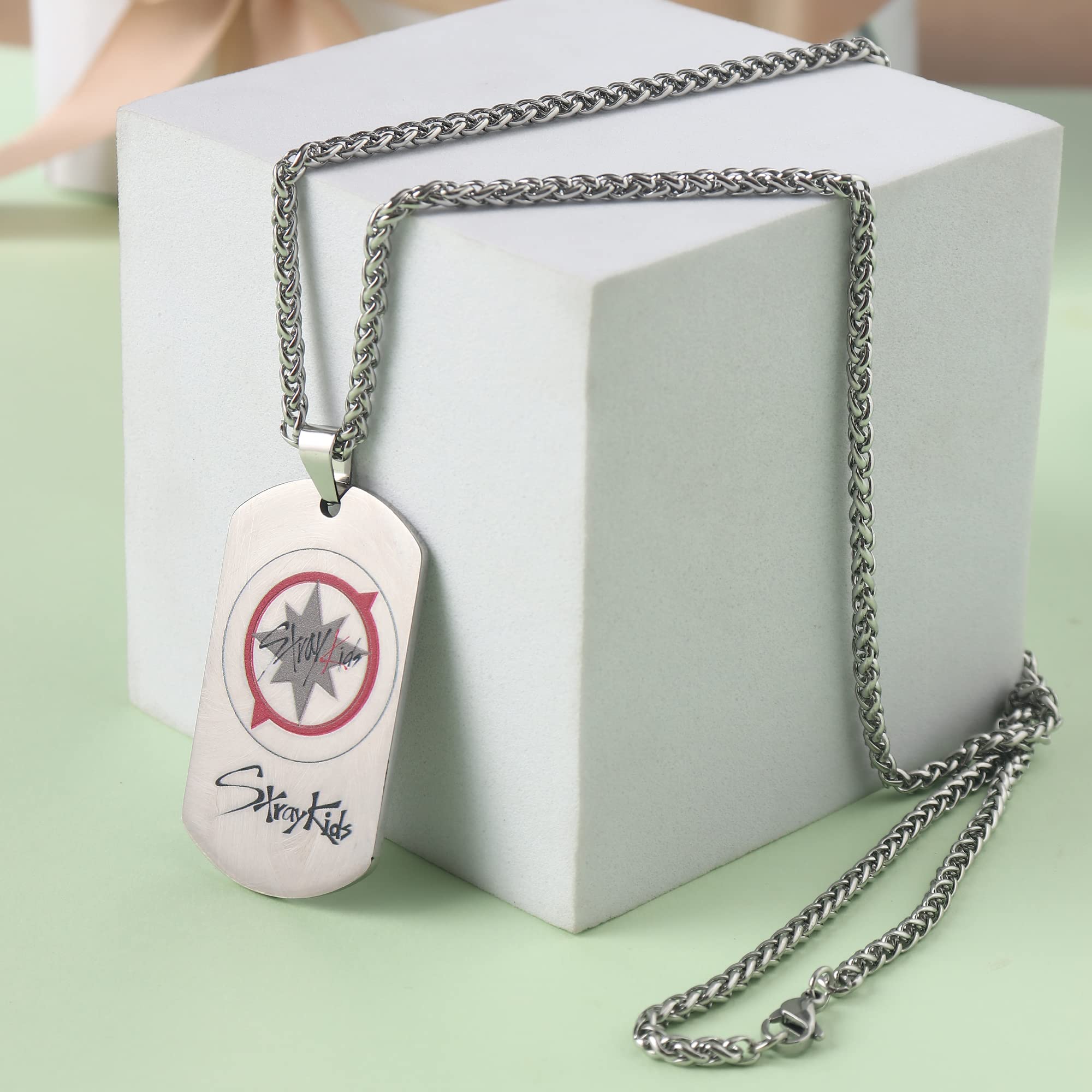 AntaQuyaN Stray Kids Pendant Necklace – Stainless Steel Kpop Jewelry, Perfect Gift for Stray Kids Fans