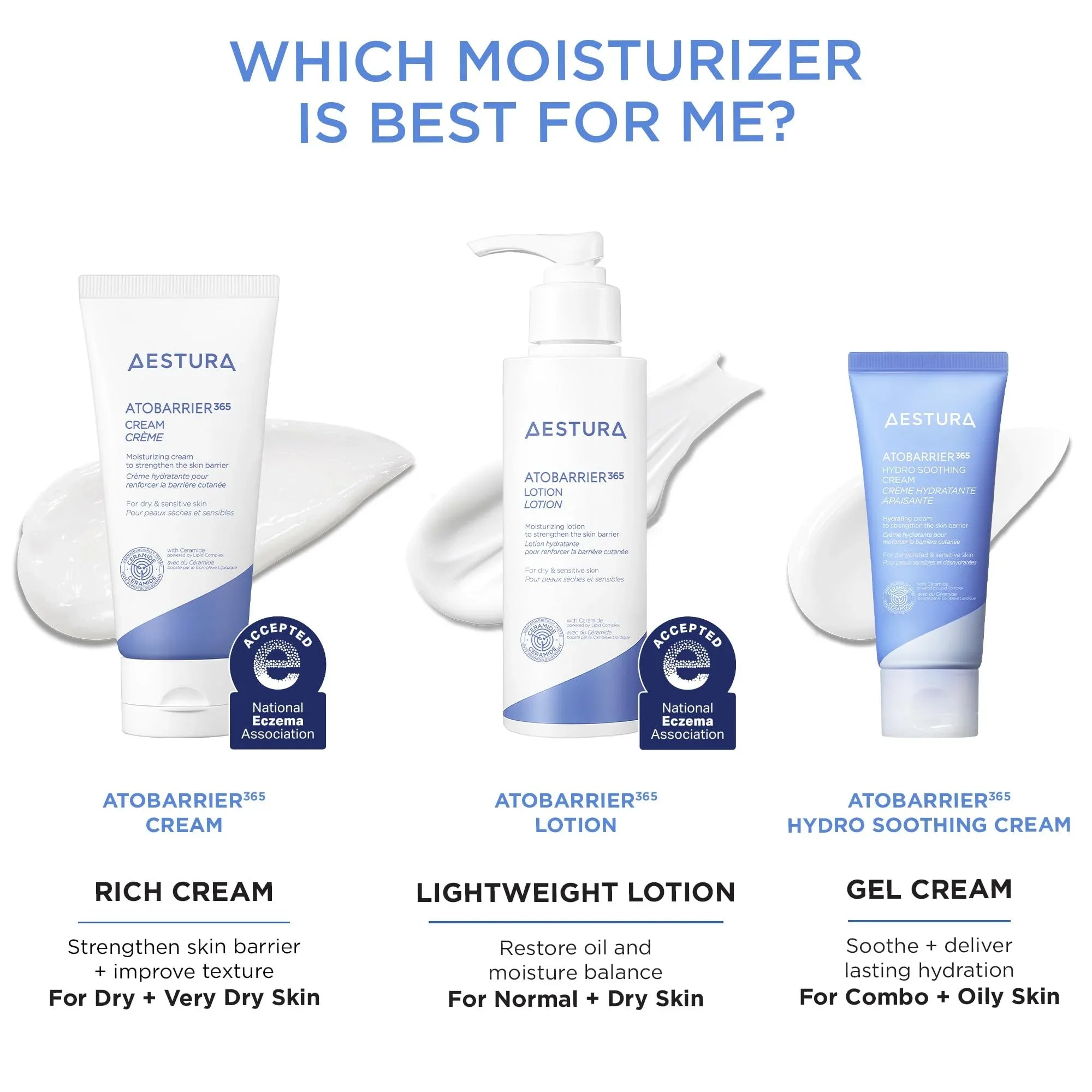 AESTURA ATOBARRIER365 Cream with Ceramides for Sensitive Skin | 120H Hydration, Non-Comedogenic, 80 mL