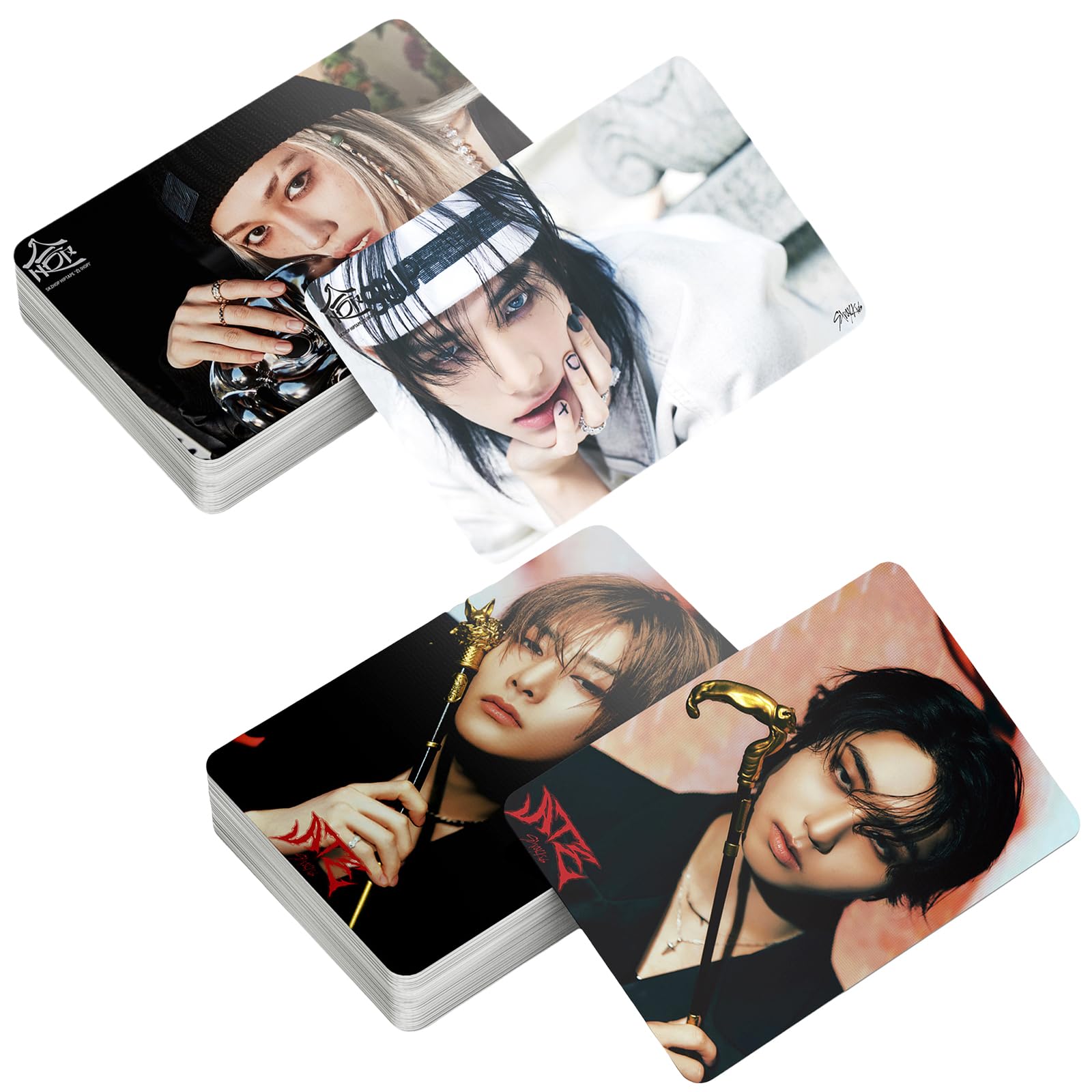 4Pack/220Pcs Stray Kids Photocard Set – HOP, GIANT, ATE Albums & 2025 Season's Greetings, Perfect Gift for STAY