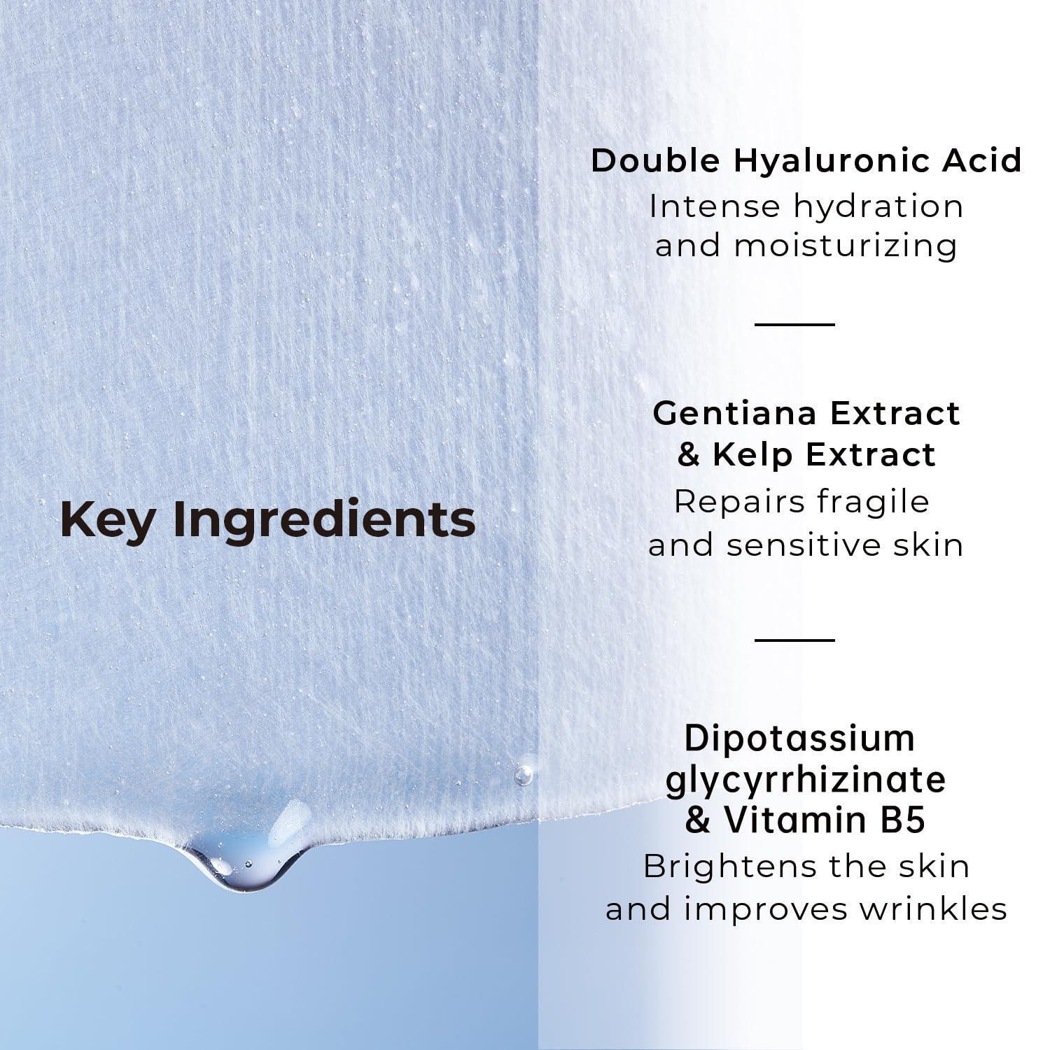 +WIS+ Hyaluronic Acid Face Mask 24 EA with Serum & Vitamin B5 | Hydrating Anti-Aging Care for All Skin Types