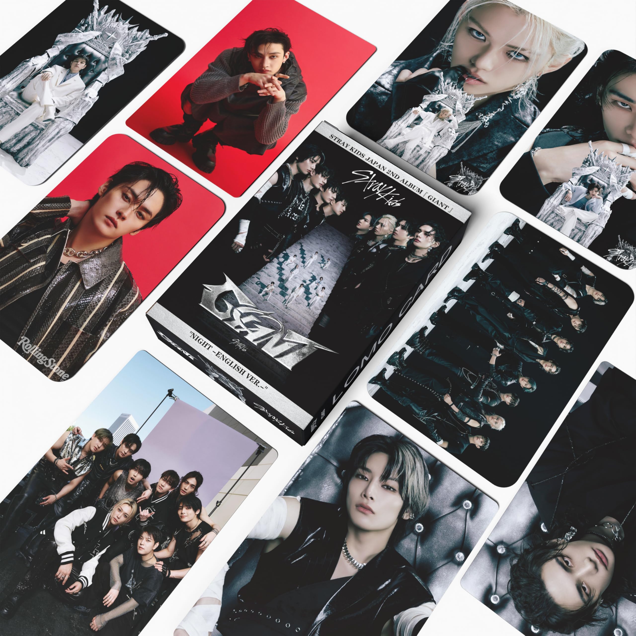 55 PCS Stray Kids Giant Album Photocards – High-Quality Lomo Cards, Kpop Merch Gift for STAY Fans