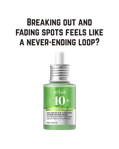 ANUA Azelaic Acid 10 Hyaluron Redness Soothing Serum - Fragrance-Free Blemish Serum