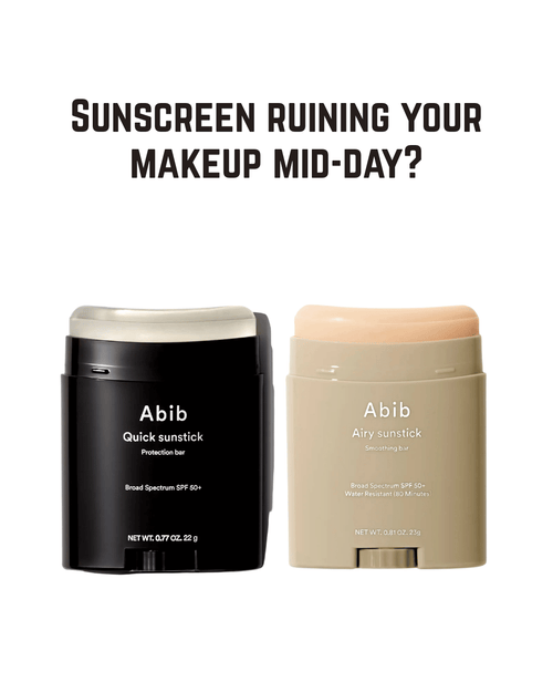 Abib Airy & Quick Sunstick DUO Set — SPF50+ No White Cast Korean Sunscreen Stick with Semi-Matte Finish & 80-Minute Water Resistance
