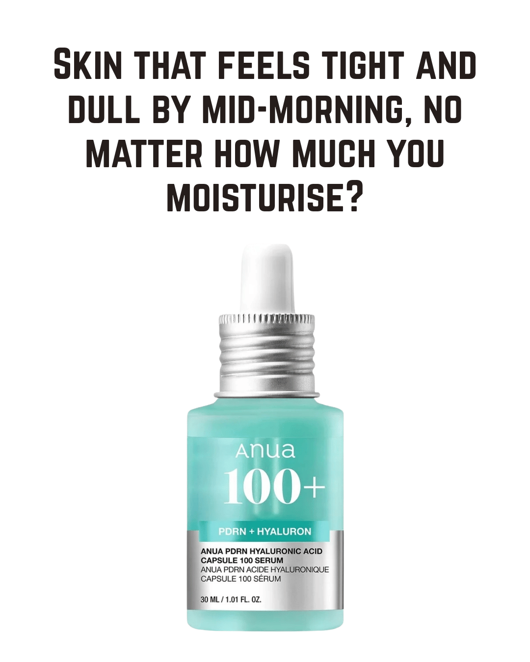 Anua PDRN Hyaluronic Acid Capsule 100 Serum, 1.01 fl.oz, Radiant Face Serum with Salmon DNA, 3% Hyaluronic Acid Complex, Adenosine, Hydrolyzed Collagen, Fragrance Free, Lightweight Glass Skin Korean Skincare