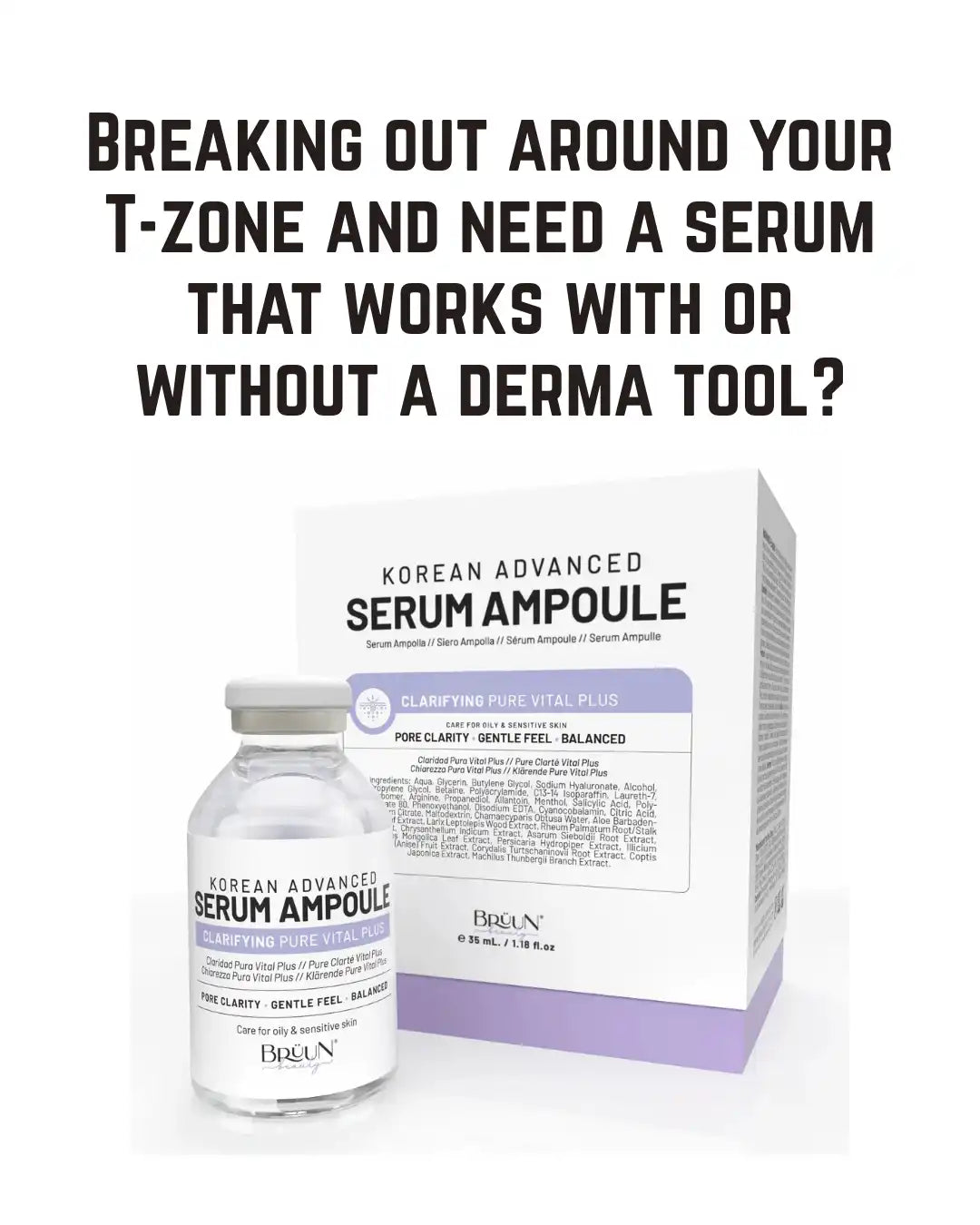 BRÜUN AC-Control Clear and Pure Vita Plus - Ampoule, Salicylic Acid Blemish Serum, Microneedling Booster
