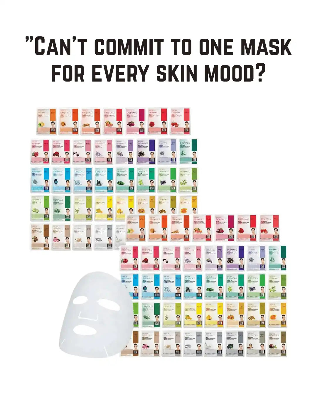DERMAL 24 Combo Pack Korean Sheet Masks - Hydrating Face Masks, K-Beauty Variety Set