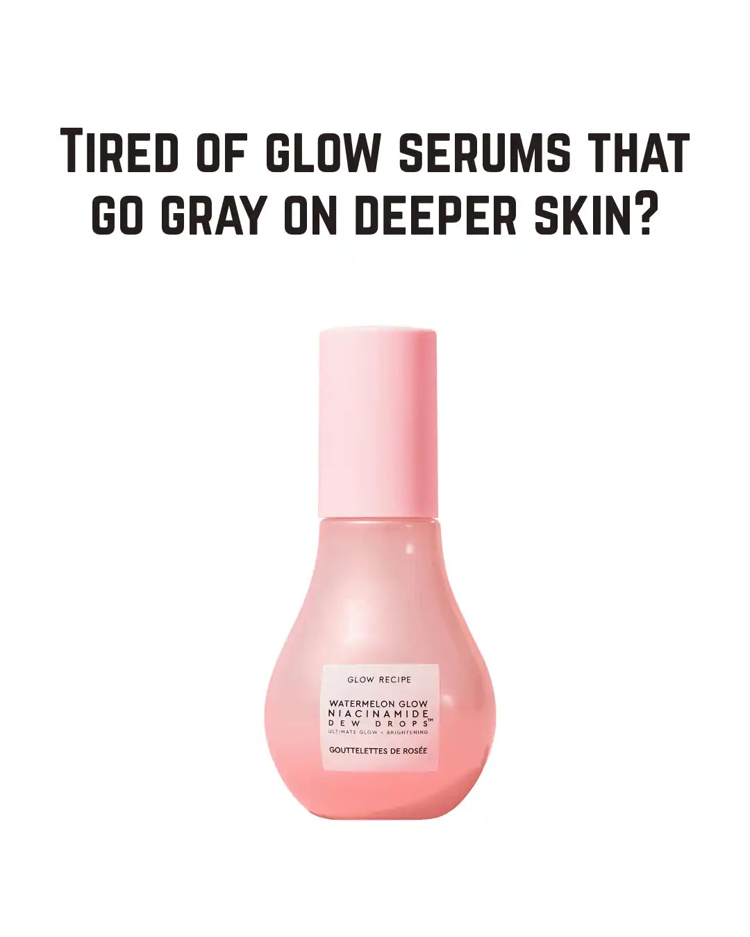 Glow Recipe Watermelon Niacinamide Dew Drops, Korean Niacinamide Serum for Brightening and Dark Spots, Hydrating Face Serum, Makeup Primer, Hyaluronic Acid, Dewy Glow, No Gray Cast (40ml)