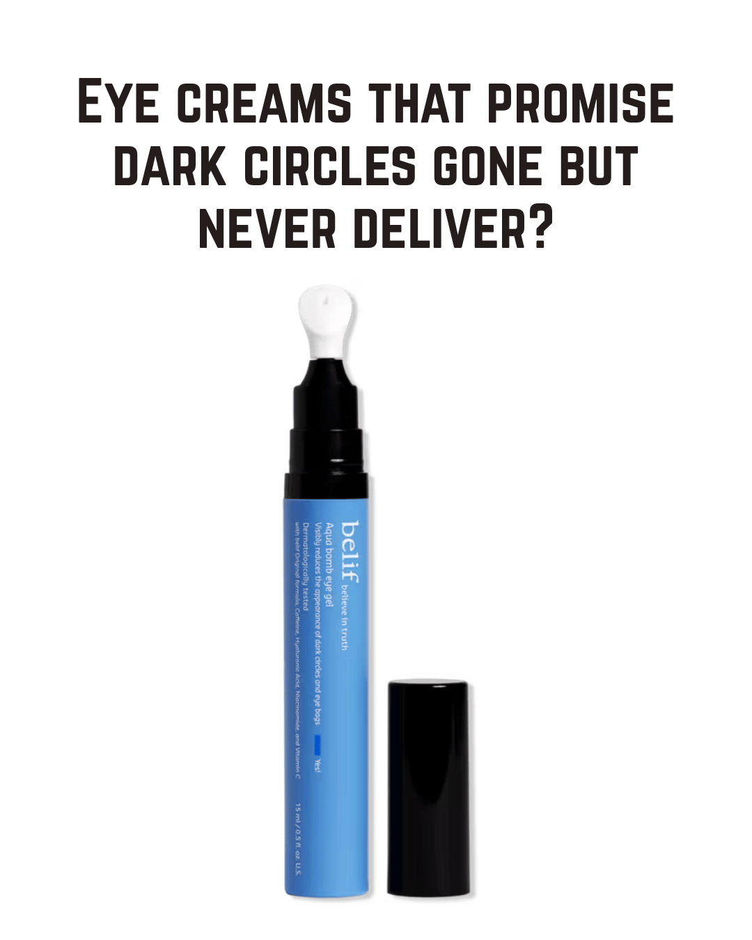 belif Aqua Bomb Eye Gel — 2025 Allure Best Eye Gel with Caffeine, Niacinamide, Vitamin C & Collagen for Dark Circles & Firming