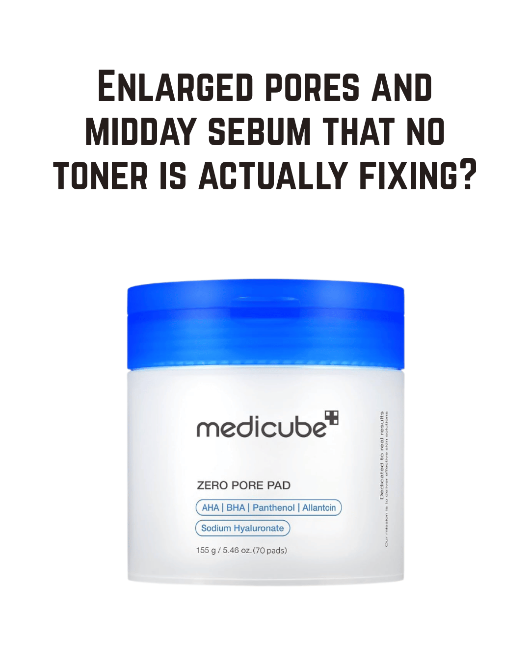 medicube Toner Pads Zero Pore Pad 2.0, 70 Pads, Dual-Textured Exfoliating Pore Pad with 4.5% Lactic Acid AHA and 0.45% Salicylic Acid BHA, Lavender Botanical Extracts, Oily Skin Pore Refinement, Korean Skin Care