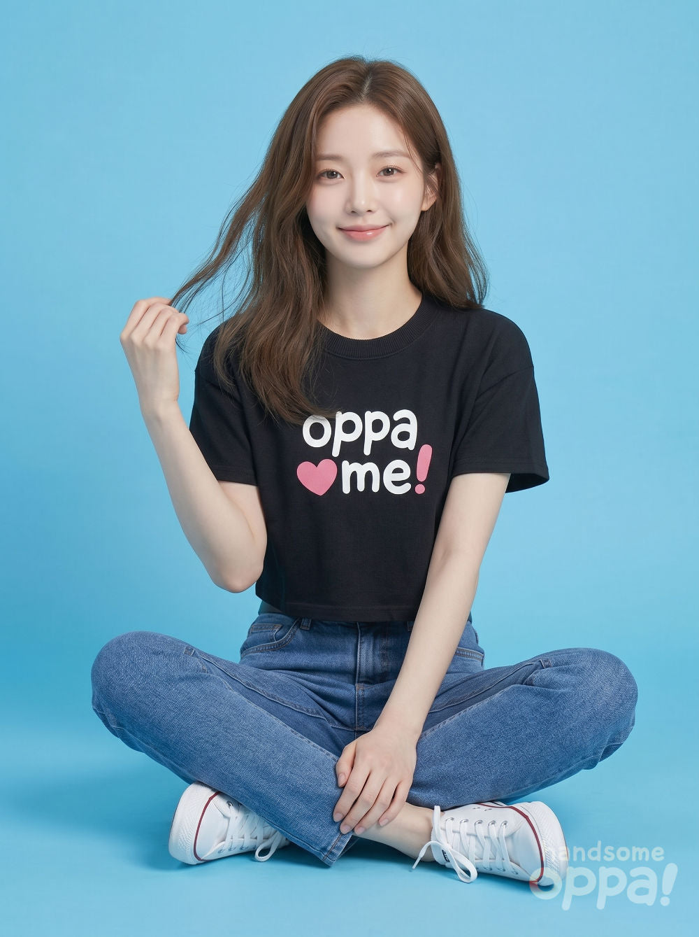 Oppa Love Me! K-Pop Style Women’s Crop Top - Black