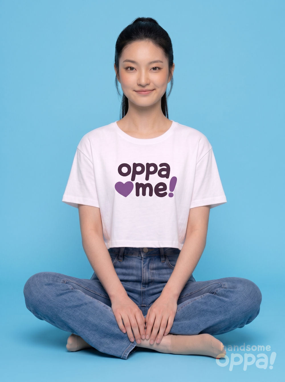 Oppa Love Me! K-Pop Style Women’s Crop Top - White