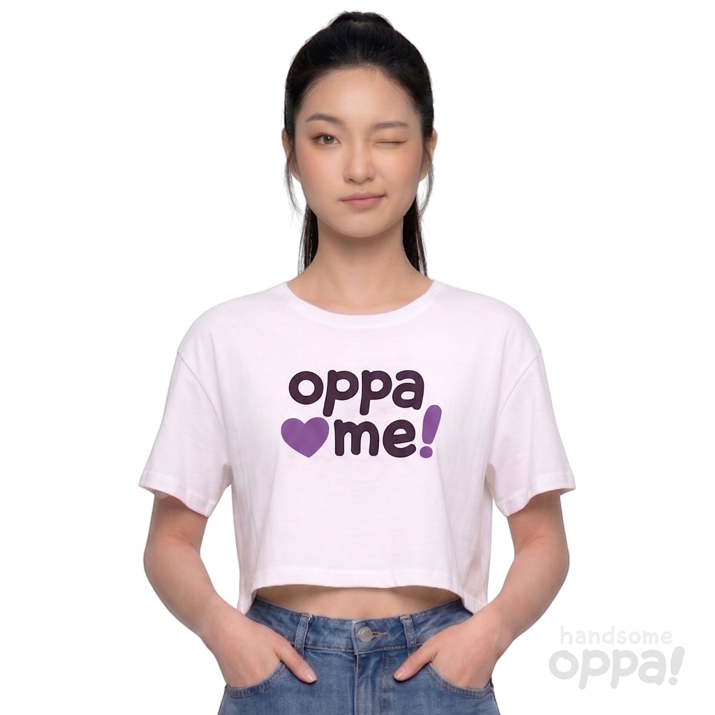Oppa Love Me! K-Pop Style Women’s Crop Top - White