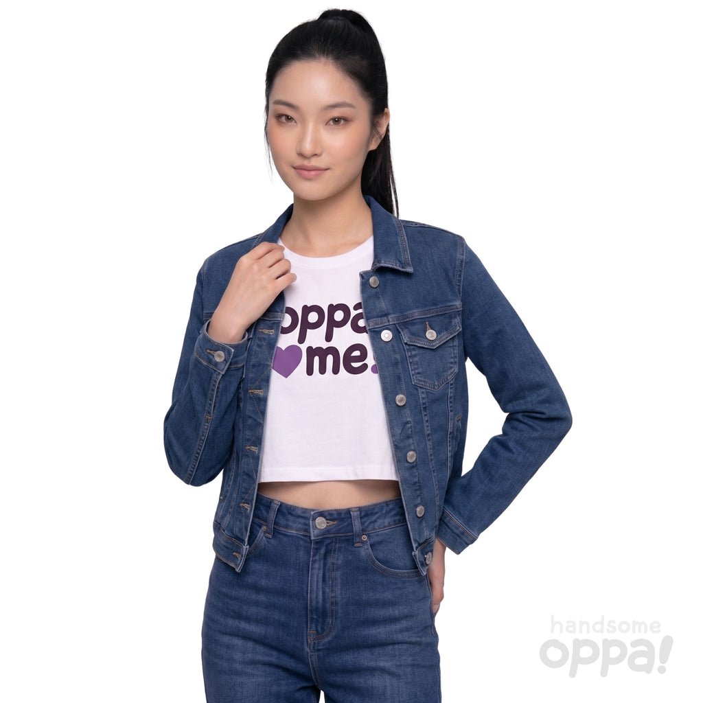 Oppa Love Me! K-Pop Style Women’s Crop Top - White