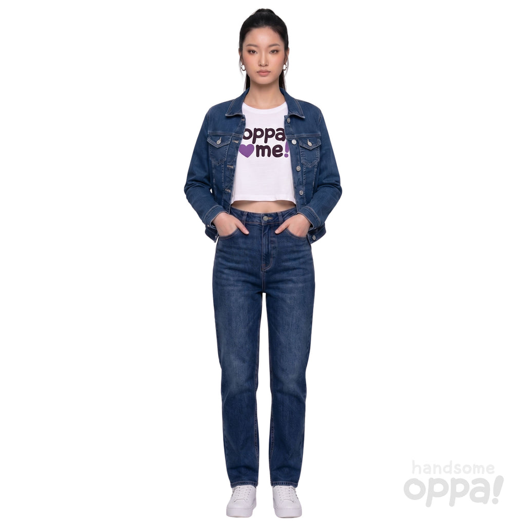 Oppa Love Me! K-Pop Style Women’s Crop Top - White