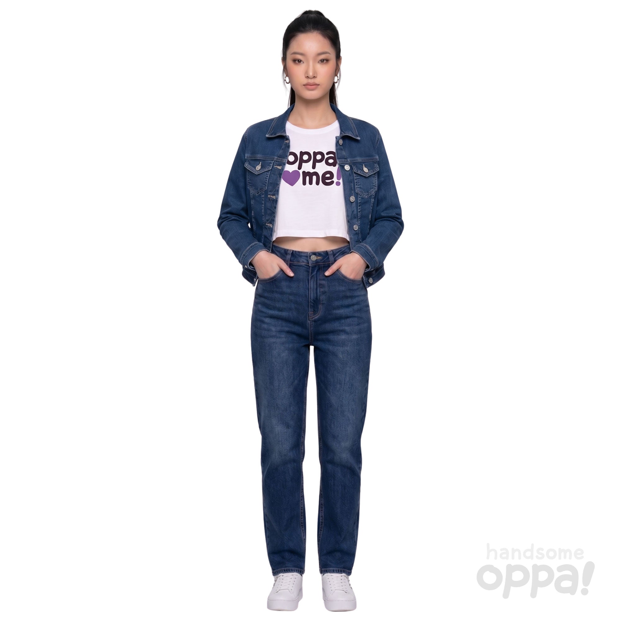 Oppa Love Me! K-Pop Style Women’s Crop Top - White