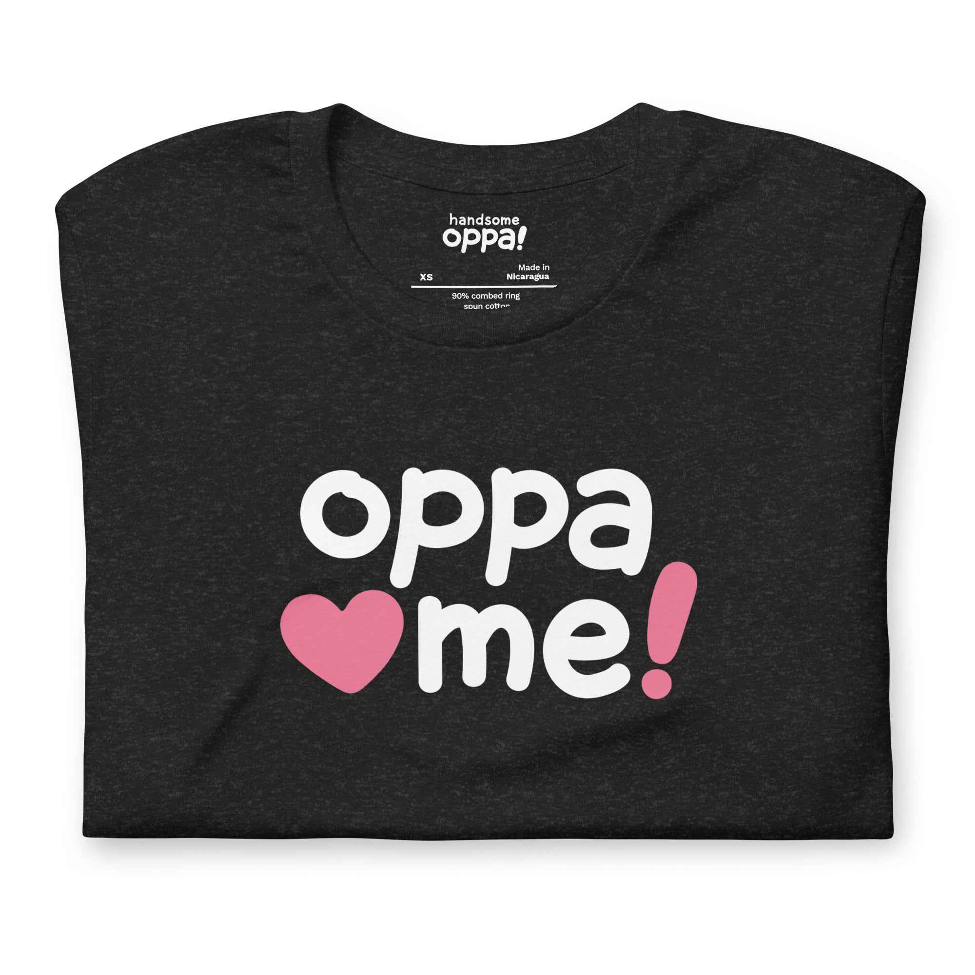 Oppa Love Me! K-Pop Style Daily T-Shirt - Black Heather