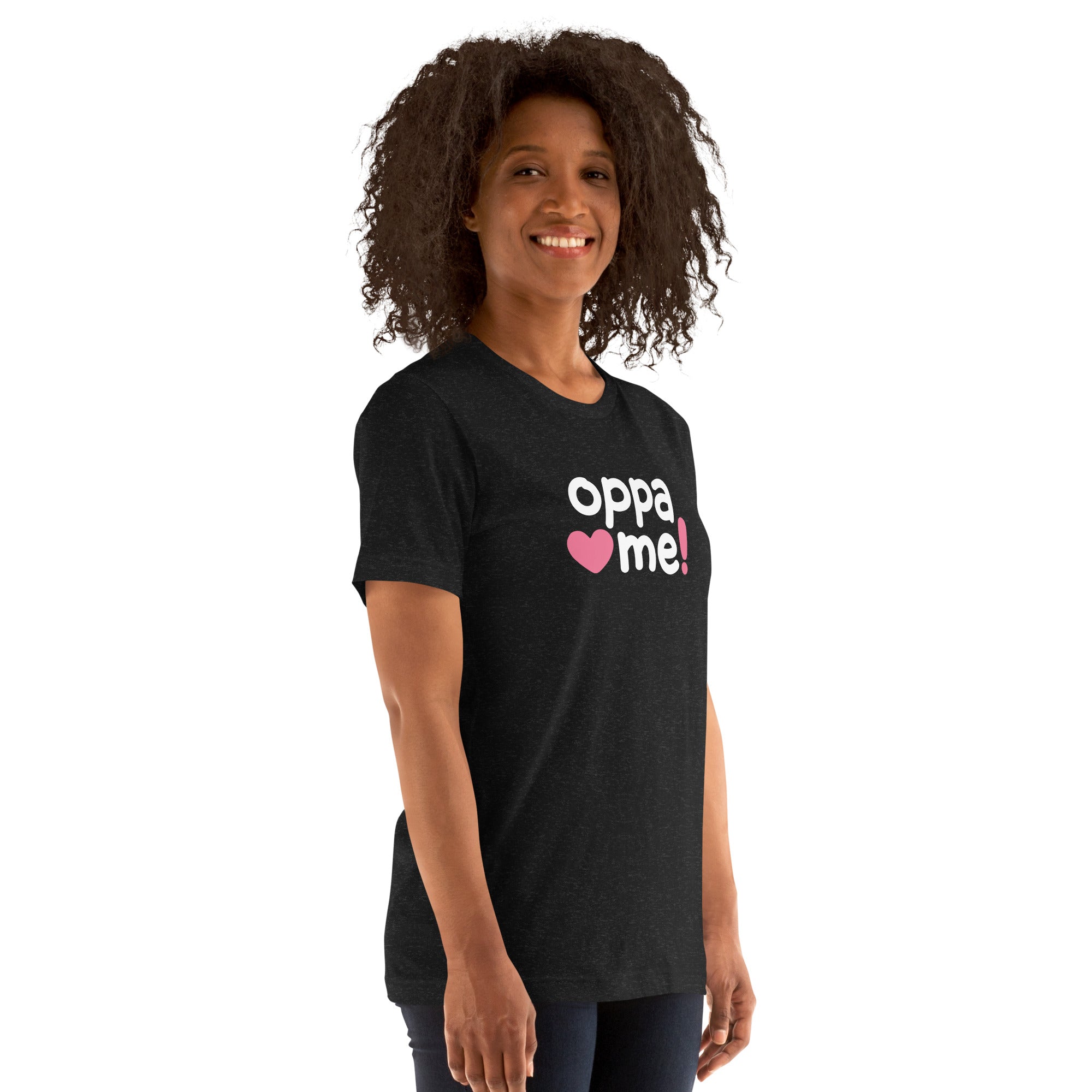 Oppa Love Me! K-Pop Style Daily T-Shirt - Black Heather