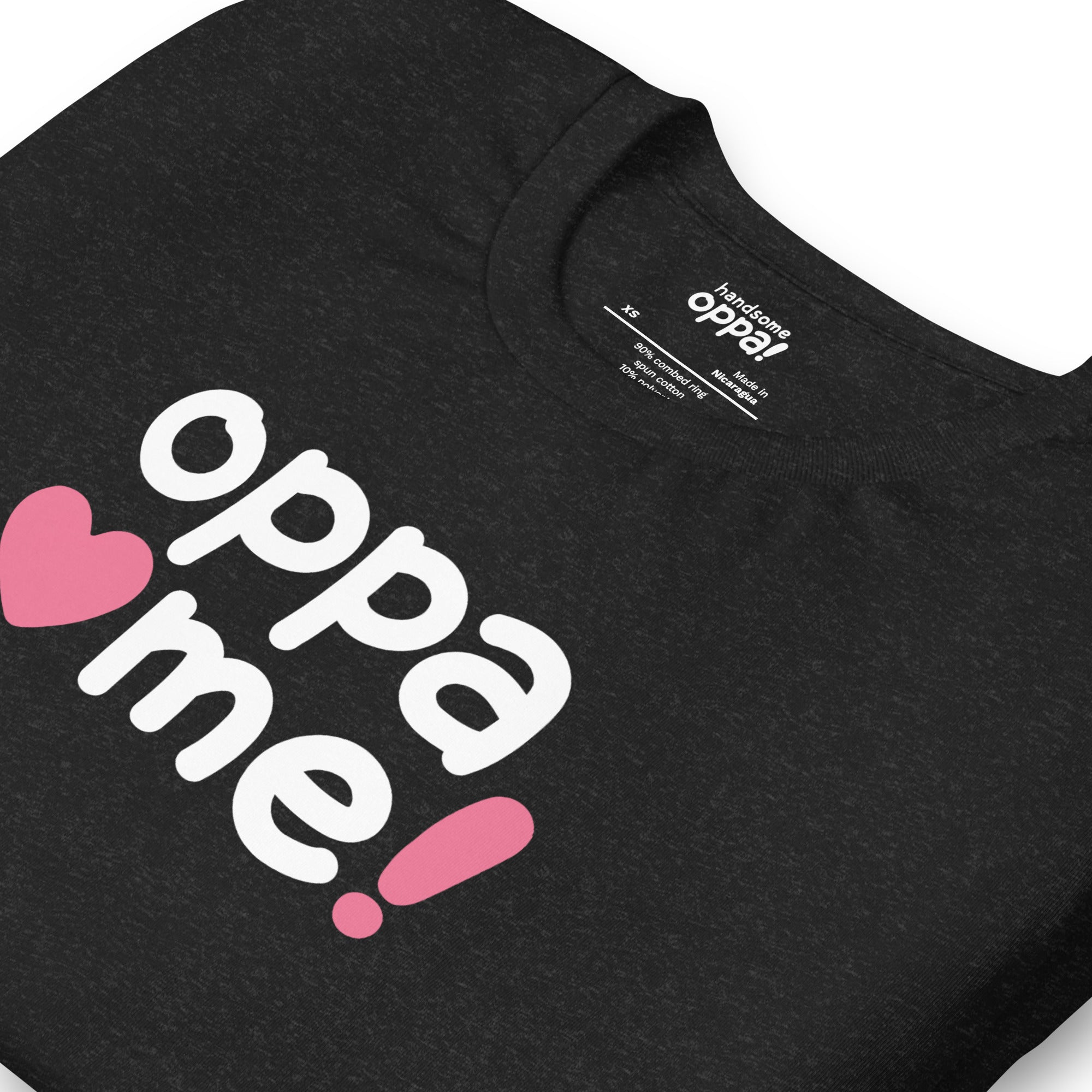 Oppa Love Me! K-Pop Style Daily T-Shirt - Black Heather